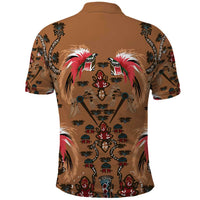 Terracotta Bird of Batik Papua Polo Shirt Exotic Natural Wealth of Papua LT9 - Polynesian Pride