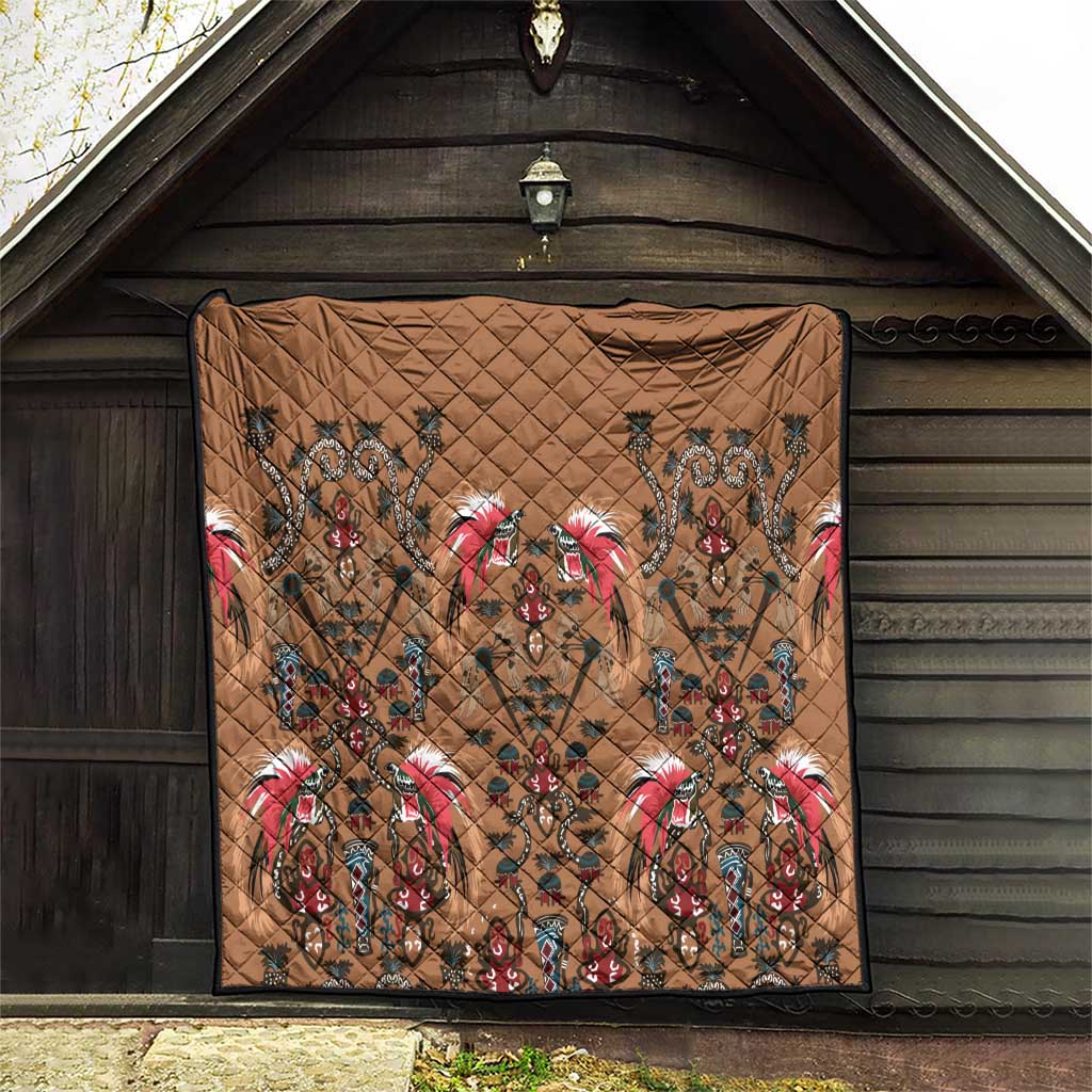Terracotta Bird of Batik Papua Quilt Exotic Natural Wealth of Papua LT9 - Polynesian Pride