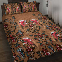 Terracotta Bird of Batik Papua Quilt Bed Set Exotic Natural Wealth of Papua LT9 Gold - Polynesian Pride