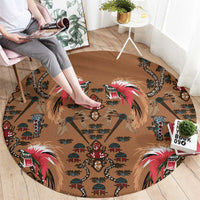 Terracotta Bird of Batik Papua Round Carpet Exotic Natural Wealth of Papua LT9 - Polynesian Pride