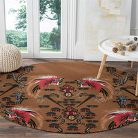 Terracotta Bird of Batik Papua Round Carpet Exotic Natural Wealth of Papua LT9 - Polynesian Pride