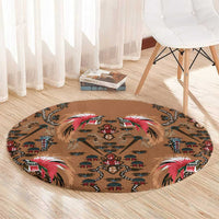 Terracotta Bird of Batik Papua Round Carpet Exotic Natural Wealth of Papua LT9 - Polynesian Pride