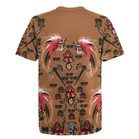 Terracotta Bird of Batik Papua Rugby Jersey Exotic Natural Wealth of Papua LT9 - Polynesian Pride