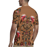 Terracotta Bird of Batik Papua Rugby Jersey Exotic Natural Wealth of Papua LT9 - Polynesian Pride