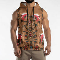 Terracotta Bird of Batik Papua Sleeveless Hoodie Exotic Natural Wealth of Papua LT9 - Polynesian Pride