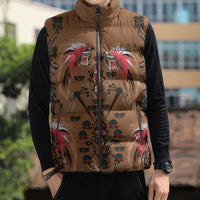 Terracotta Bird of Batik Papua Sleeveless Puffer Jacket Exotic Natural Wealth of Papua LT9 - Polynesian Pride