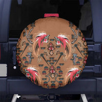 Terracotta Bird of Batik Papua Spare Tire Cover Exotic Natural Wealth of Papua LT9 No hole Gold - Polynesian Pride