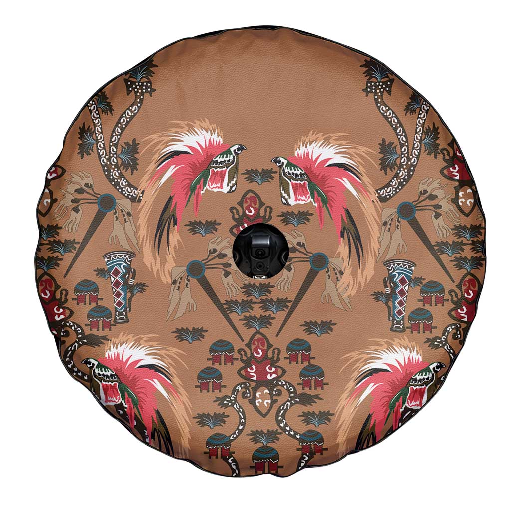 Terracotta Bird of Batik Papua Spare Tire Cover Exotic Natural Wealth of Papua LT9 - Polynesian Pride