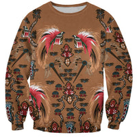 Terracotta Bird of Batik Papua Sweatshirt Exotic Natural Wealth of Papua LT9 Unisex Gold - Polynesian Pride