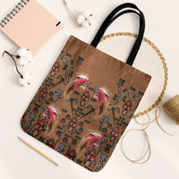 Terracotta Bird of Batik Papua Tote Bag Exotic Natural Wealth of Papua LT9 Black Strap One Size Gold - Polynesian Pride