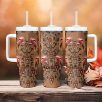 Terracotta Bird of Batik Papua Tumbler With Handle Exotic Natural Wealth of Papua LT9 - Polynesian Pride