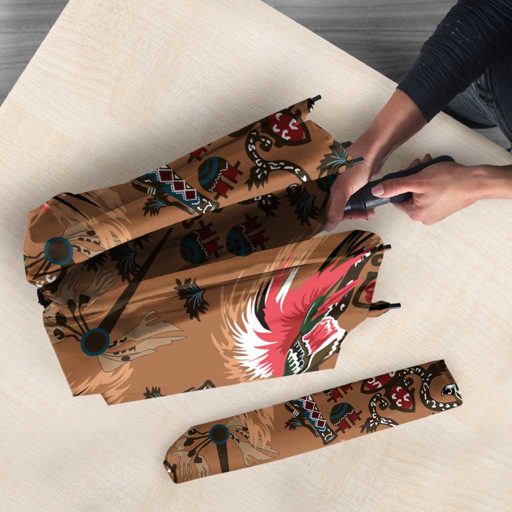 Terracotta Bird of Batik Papua Umbrella Exotic Natural Wealth of Papua LT9 - Polynesian Pride