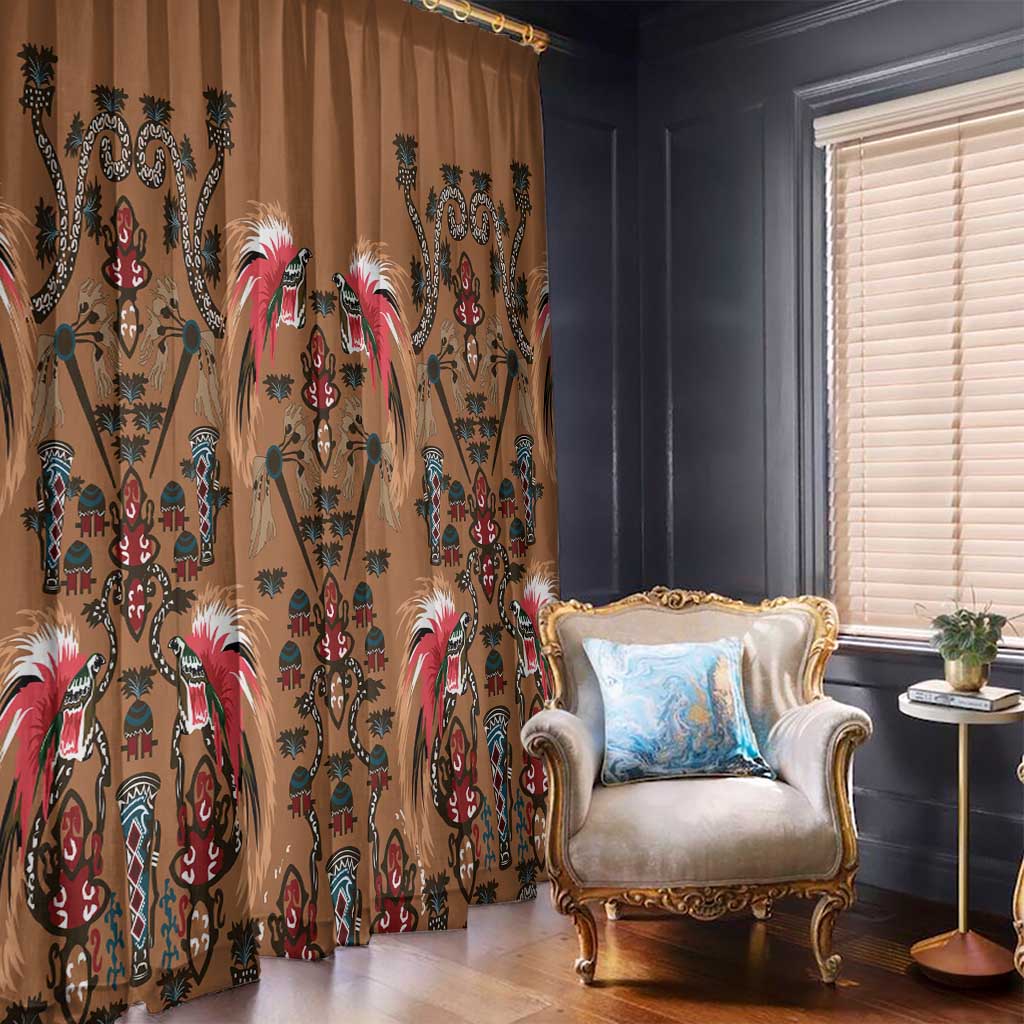 Terracotta Bird of Batik Papua Window Curtain Exotic Natural Wealth of Papua LT9 - Polynesian Pride