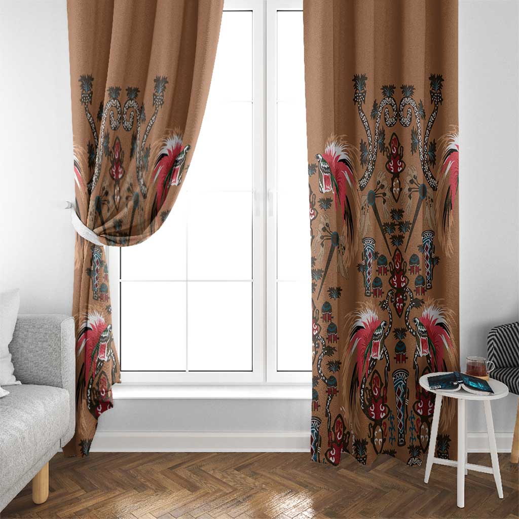 Terracotta Bird of Batik Papua Window Curtain Exotic Natural Wealth of Papua LT9 - Polynesian Pride