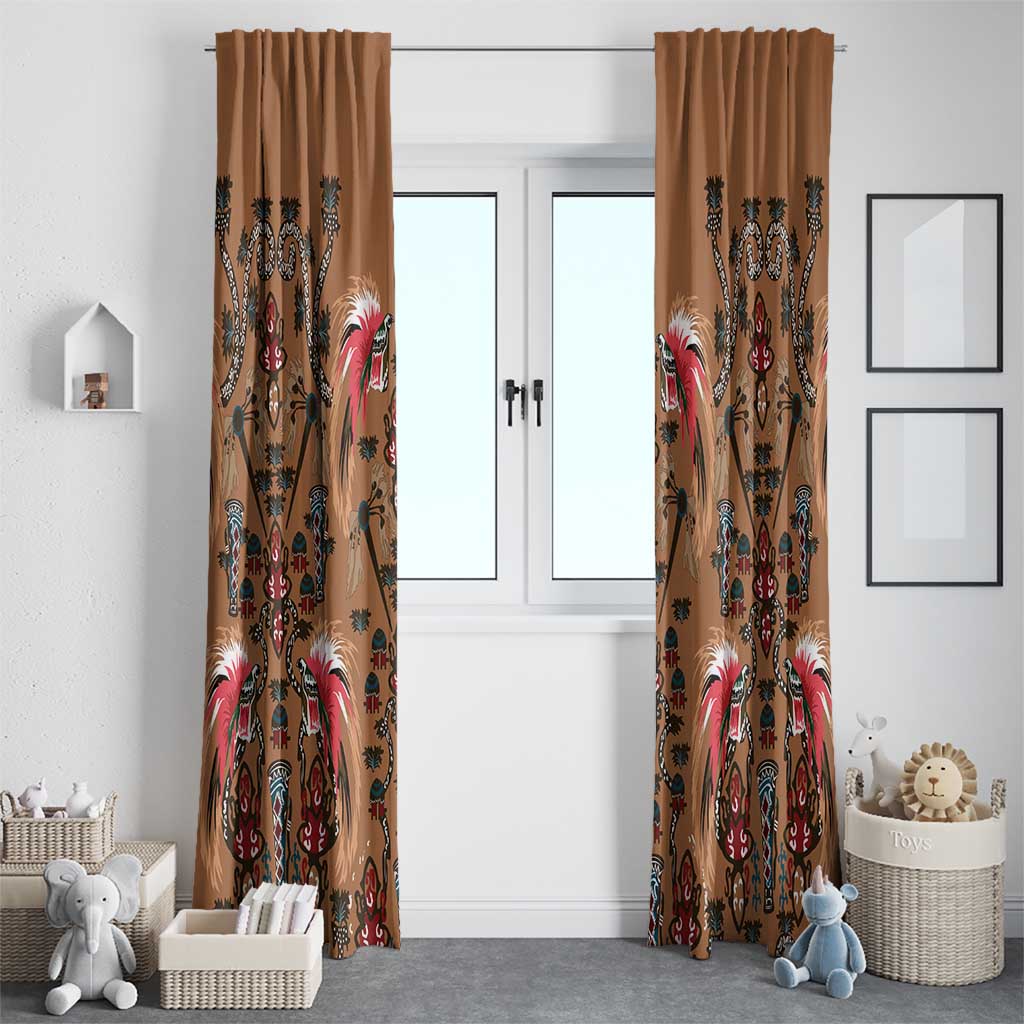 Terracotta Bird of Batik Papua Window Curtain Exotic Natural Wealth of Papua LT9 - Polynesian Pride