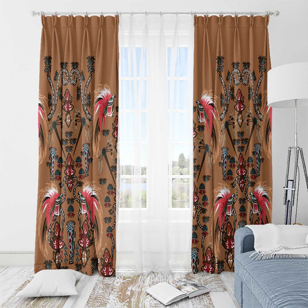 Terracotta Bird of Batik Papua Window Curtain Exotic Natural Wealth of Papua LT9 - Polynesian Pride