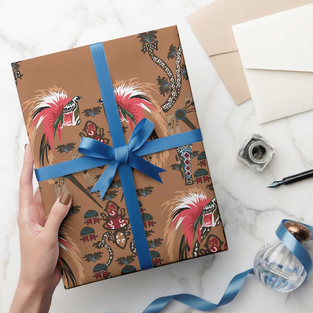 Terracotta Bird of Batik Papua Wrapping Paper Exotic Natural Wealth of Papua LT9 - Polynesian Pride