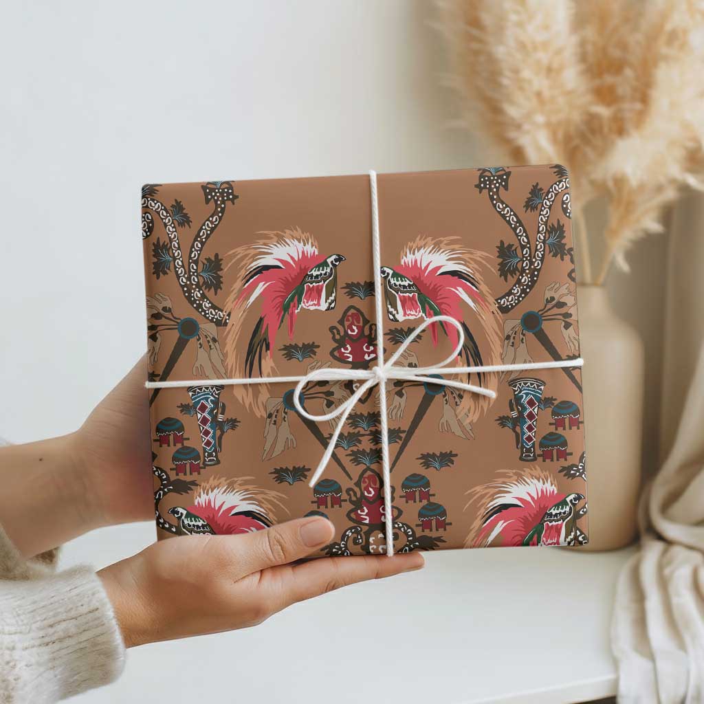Terracotta Bird of Batik Papua Wrapping Paper Exotic Natural Wealth of Papua LT9 - Polynesian Pride