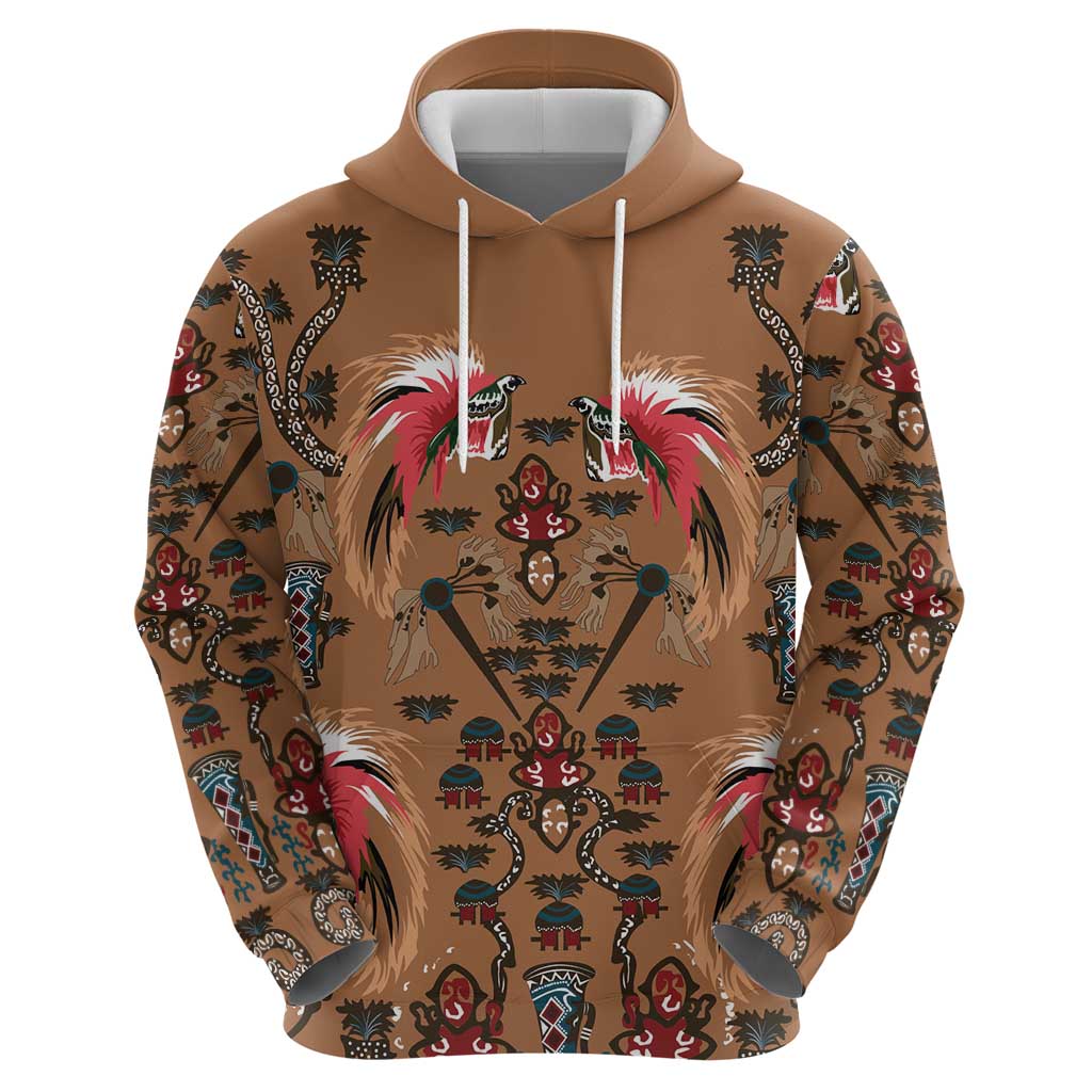 Terracotta Bird of Batik Papua Zip Hoodie Exotic Natural Wealth of Papua LT9 - Polynesian Pride