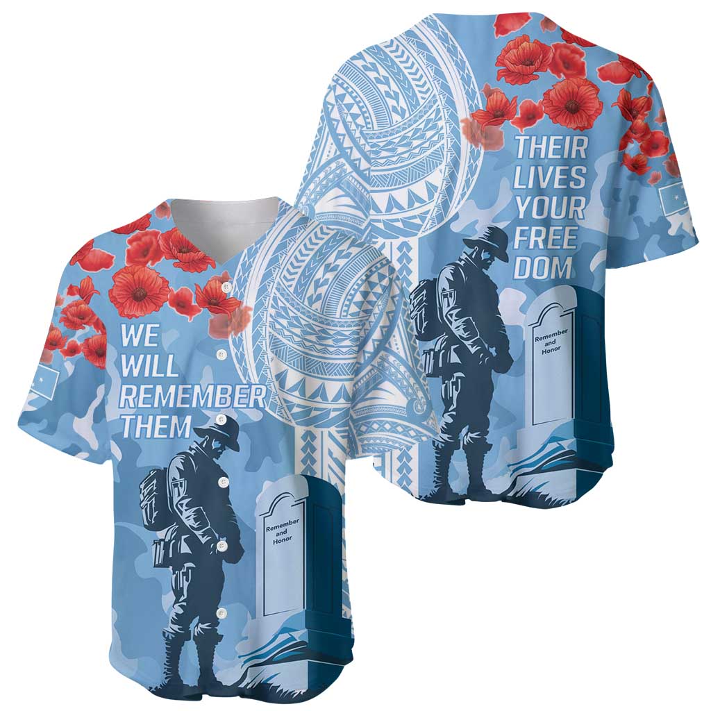 FSM Verterans Day Baseball Jersey Their Lives Your Freedom LT9 - Polynesian Pride