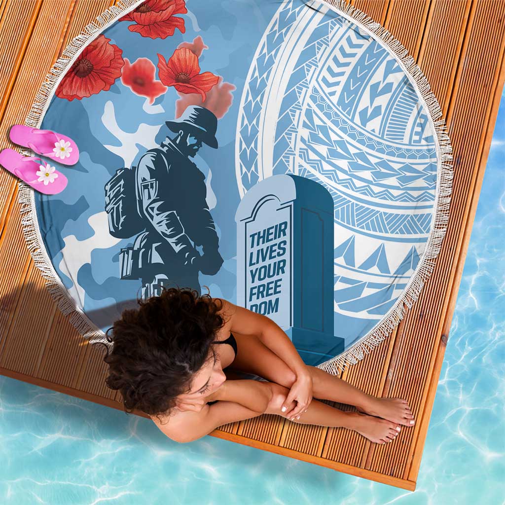 FSM Verterans Day Beach Blanket Their Lives Your Freedom LT9 - Polynesian Pride