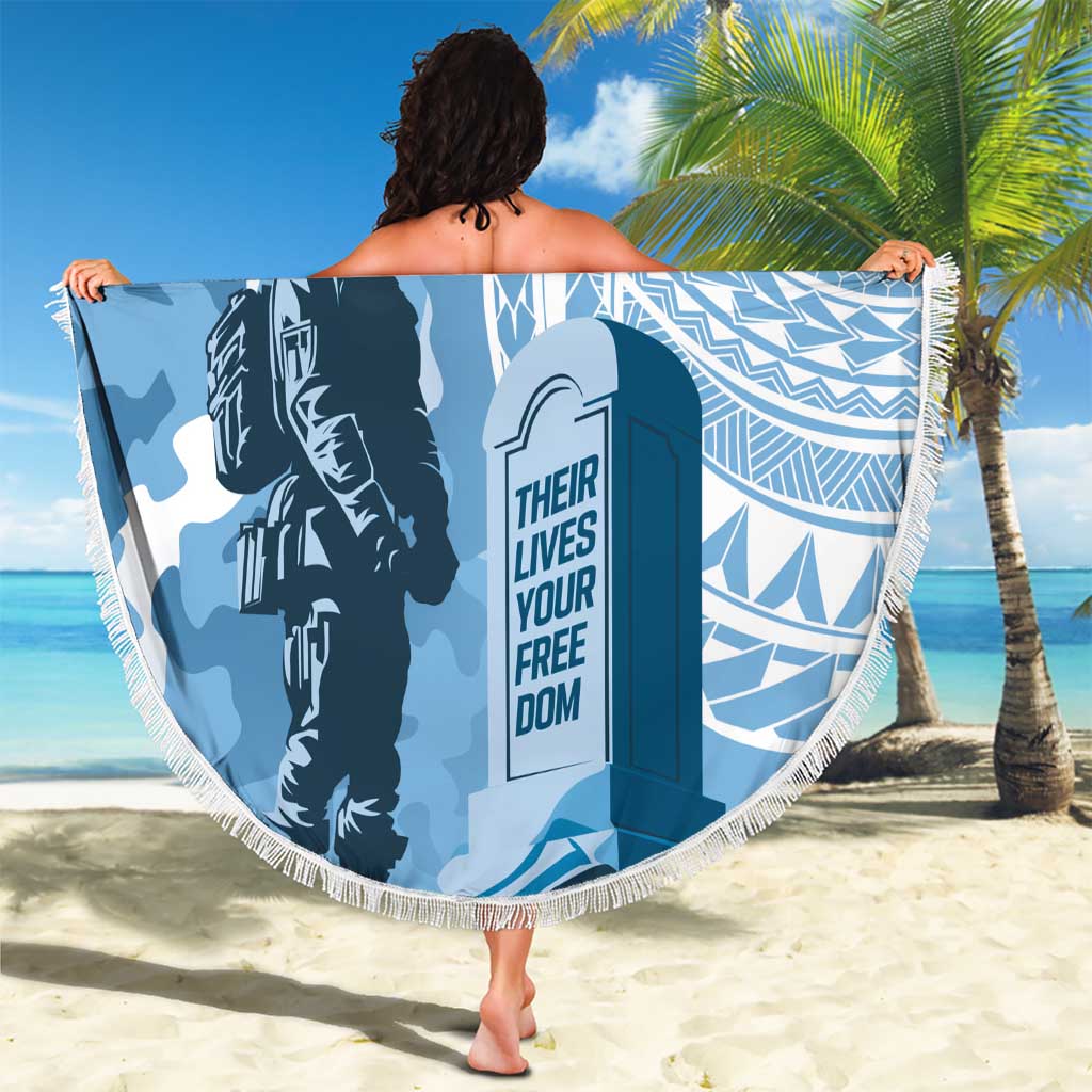 FSM Verterans Day Beach Blanket Their Lives Your Freedom LT9 - Polynesian Pride