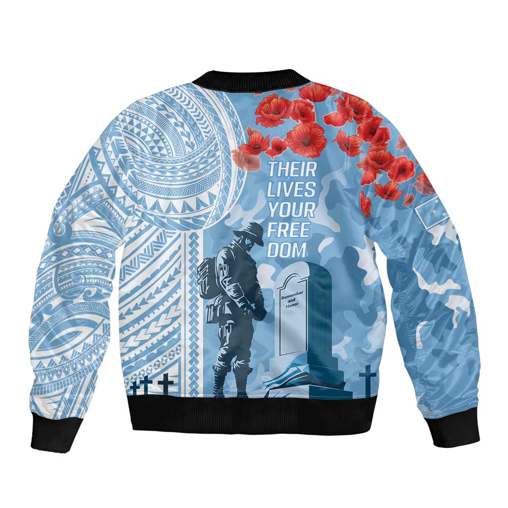 FSM Verterans Day Bomber Jacket Their Lives Your Freedom LT9 - Polynesian Pride