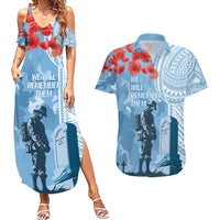 FSM Verterans Day Couples Matching Summer Maxi Dress and Hawaiian Shirt Their Lives Your Freedom LT9 Blue - Polynesian Pride
