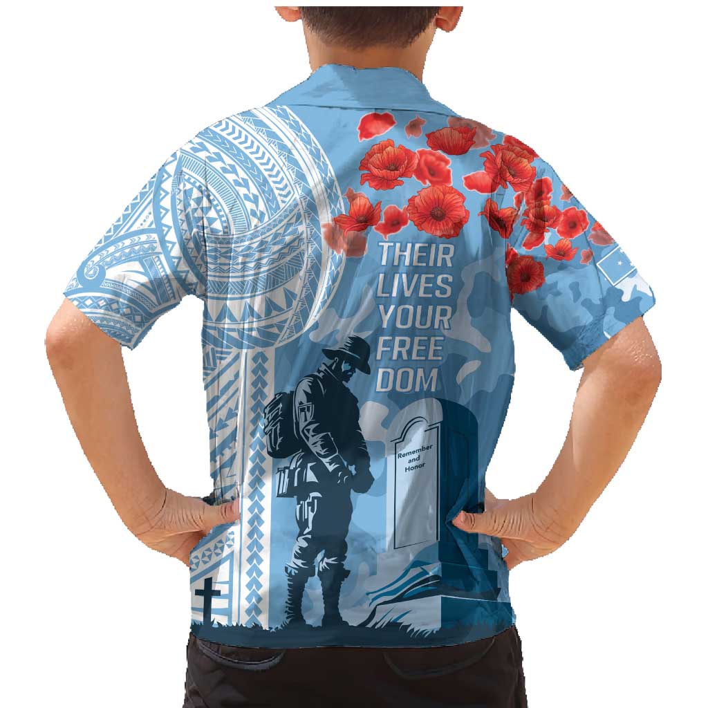 FSM Verterans Day Family Matching Mermaid Dress and Hawaiian Shirt Their Lives Your Freedom LT9 - Polynesian Pride
