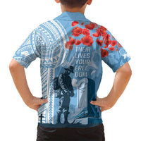 FSM Verterans Day Family Matching Off Shoulder Maxi Dress and Hawaiian Shirt Their Lives Your Freedom LT9 - Polynesian Pride