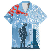 FSM Verterans Day Family Matching Off Shoulder Maxi Dress and Hawaiian Shirt Their Lives Your Freedom LT9 Dad's Shirt - Short Sleeve Blue - Polynesian Pride