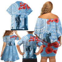 FSM Verterans Day Family Matching Off Shoulder Short Dress and Hawaiian Shirt Their Lives Your Freedom LT9 - Polynesian Pride