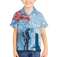 FSM Verterans Day Family Matching Summer Maxi Dress and Hawaiian Shirt Their Lives Your Freedom LT9 Son's Shirt Blue - Polynesian Pride