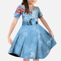 FSM Verterans Day Family Matching Tank Maxi Dress and Hawaiian Shirt Their Lives Your Freedom LT9 Daughter's Dress Blue - Polynesian Pride