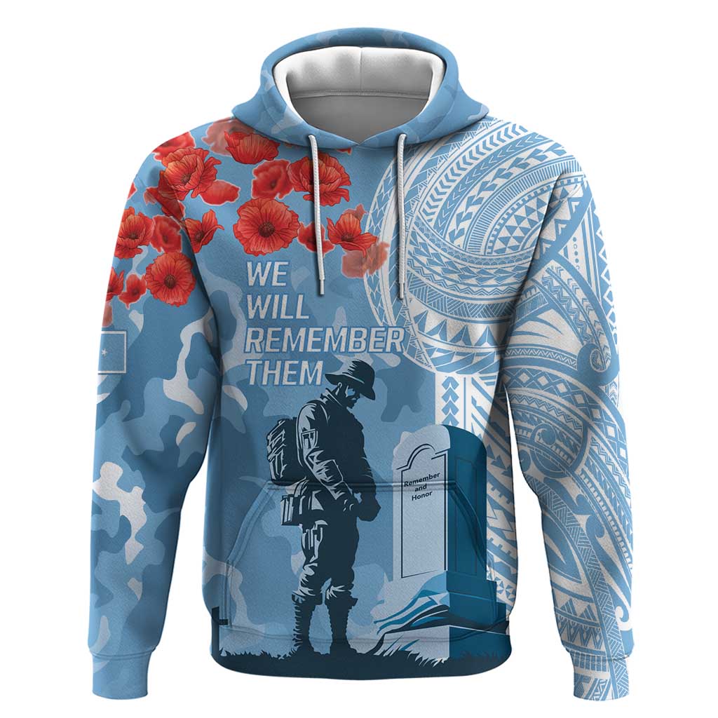 FSM Verterans Day Hoodie Their Lives Your Freedom LT9 Pullover Hoodie Blue - Polynesian Pride