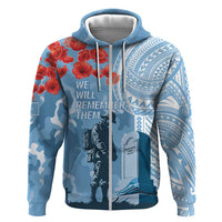 FSM Verterans Day Hoodie Their Lives Your Freedom LT9 Zip Hoodie Blue - Polynesian Pride