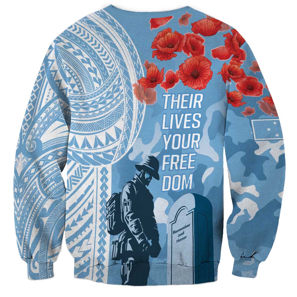 FSM Verterans Day Sweatshirt Their Lives Your Freedom LT9 - Polynesian Pride