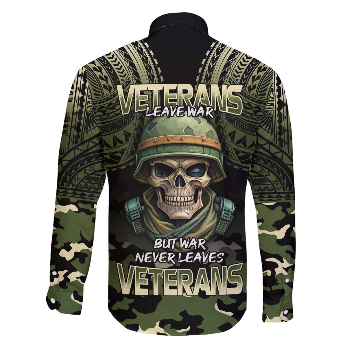 Veterans Day Family Matching Off The Shoulder Long Sleeve Dress and Hawaiian Shirt War Never Leaves A Veteran Proud Military LT9 - Polynesian Pride