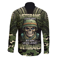 Veterans Day Family Matching Off The Shoulder Long Sleeve Dress and Hawaiian Shirt War Never Leaves A Veteran Proud Military LT9 - Polynesian Pride