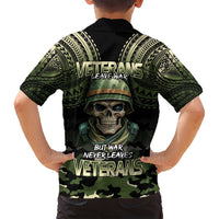Veterans Day Family Matching Off Shoulder Short Dress and Hawaiian Shirt War Never Leaves A Veteran Proud Military LT9 - Polynesian Pride