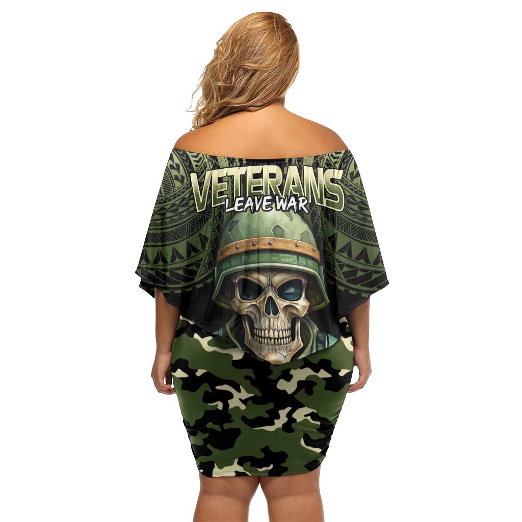 Veterans Day Family Matching Off Shoulder Short Dress and Hawaiian Shirt War Never Leaves A Veteran Proud Military LT9 - Polynesian Pride