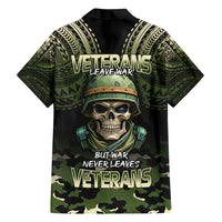 Veterans Day Family Matching Puletasi and Hawaiian Shirt War Never Leaves A Veteran Proud Military LT9 - Polynesian Pride