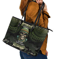 Veterans Day Leather Tote Bag War Never Leaves A Veteran Proud Military LT9 - Polynesian Pride