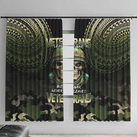 Veterans Day Window Curtain War Never Leaves A Veteran Proud Military LT9 With Hooks Black - Polynesian Pride