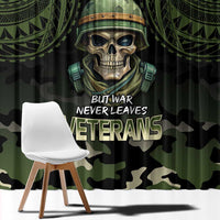 Veterans Day Window Curtain War Never Leaves A Veteran Proud Military LT9 - Polynesian Pride