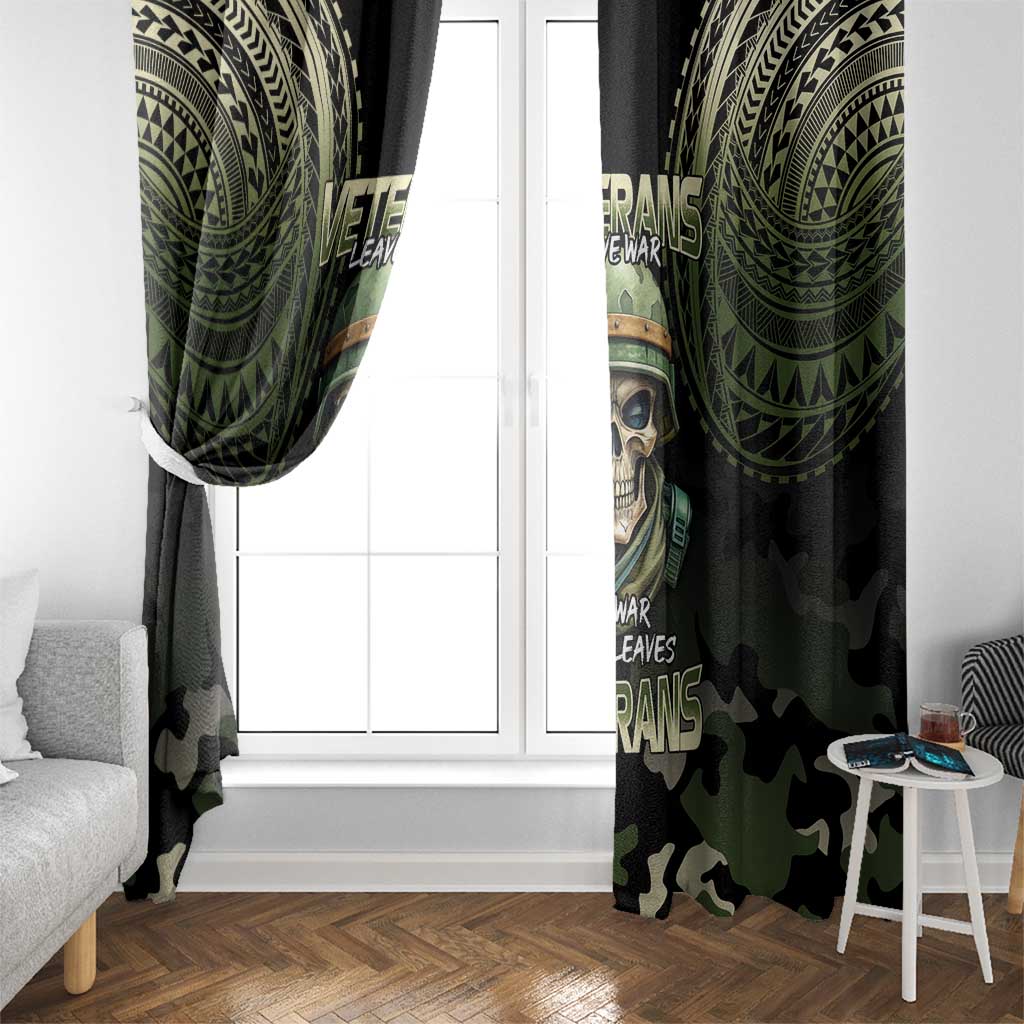 Veterans Day Window Curtain War Never Leaves A Veteran Proud Military LT9 - Polynesian Pride