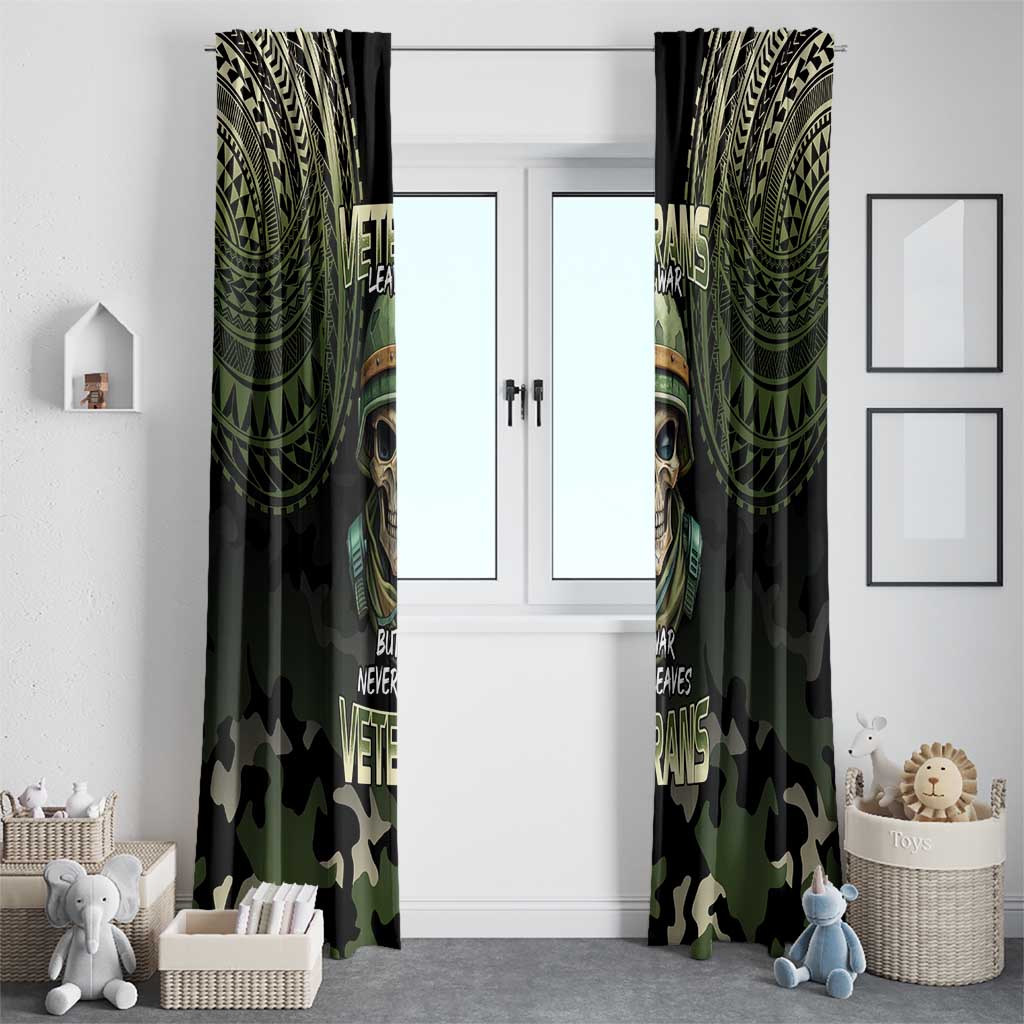 Veterans Day Window Curtain War Never Leaves A Veteran Proud Military LT9 - Polynesian Pride