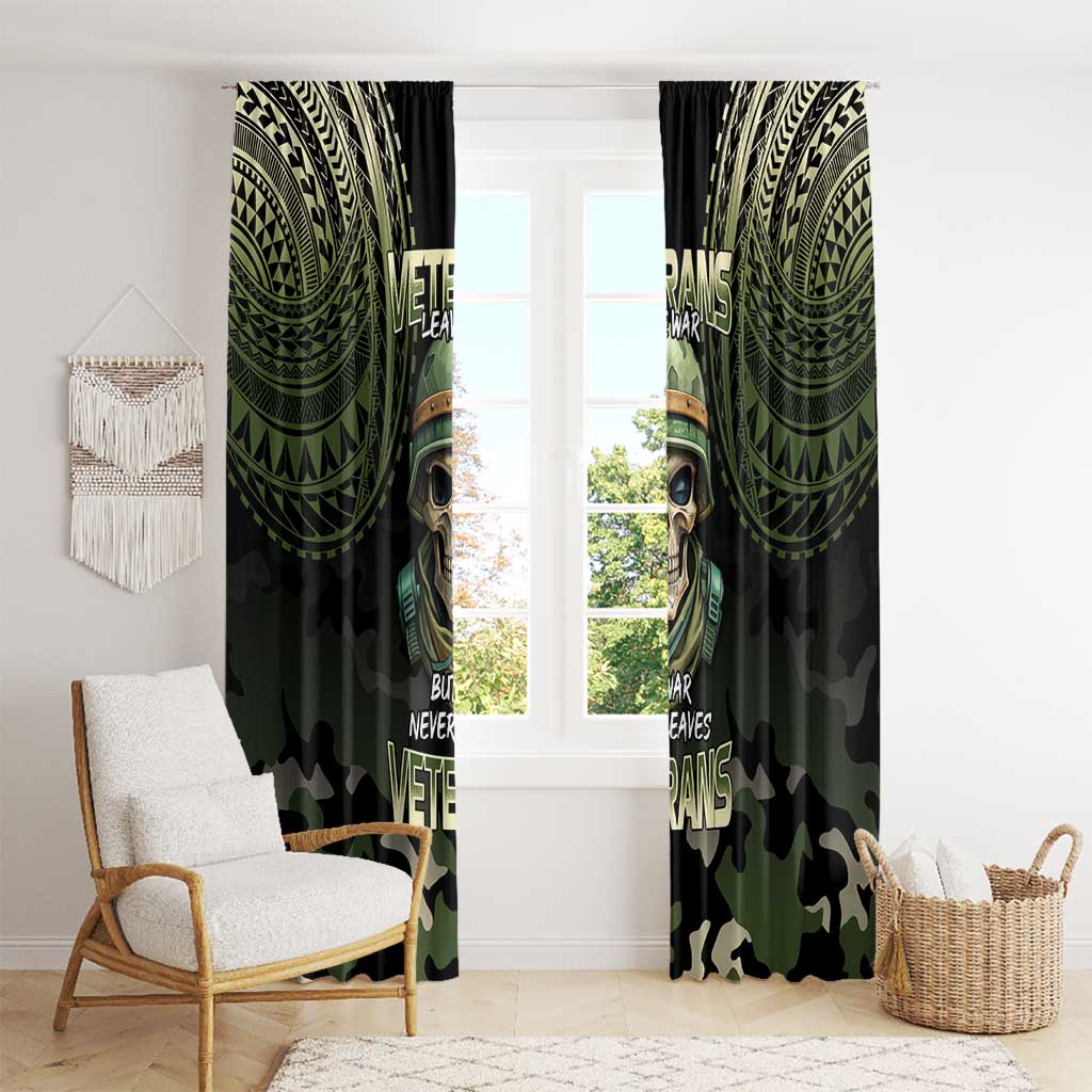 Veterans Day Window Curtain War Never Leaves A Veteran Proud Military LT9 - Polynesian Pride
