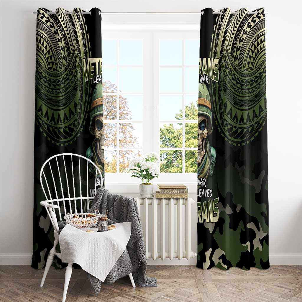 Veterans Day Window Curtain War Never Leaves A Veteran Proud Military LT9 - Polynesian Pride