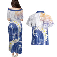 Marshall Islands Manit Day Couples Matching Puletasi and Hawaiian Shirt Plumeria and Polynesian Tribal LT9 - Polynesian Pride